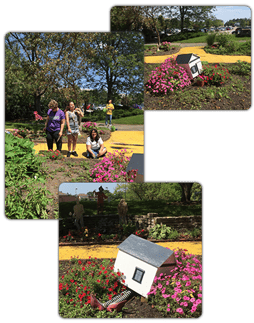 This year the theme of the “Inspired by People” garden was The Wizard of Oz. With the perennial plants and flowers in place and thriving from last year, Life Skills Development and Day Services were able to add even more unique touches to the garden.