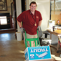 Trevor was responsible for helping fill food orders that were delivered to the animal buildings.